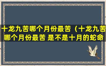 十龙九苦哪个月份最苦（十龙九苦哪个月份最苦 是不是十月的蛇命比较苦）